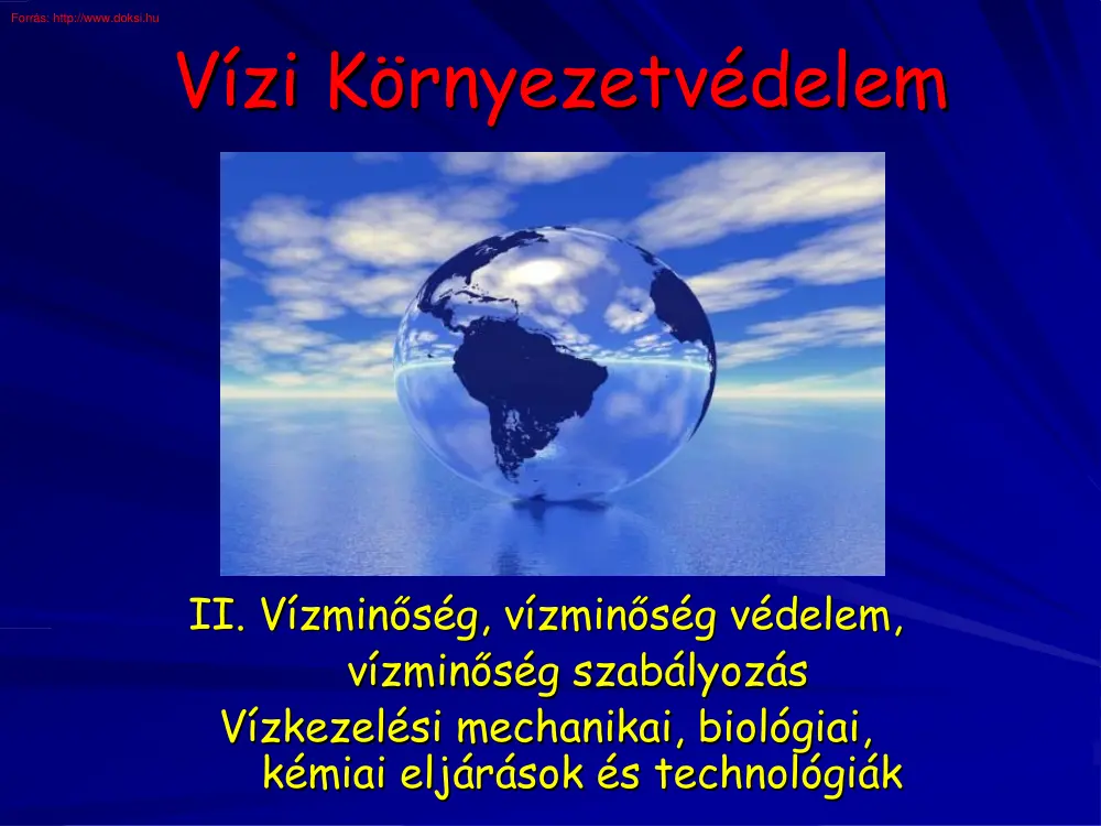 Vízi Környezetvédelem II