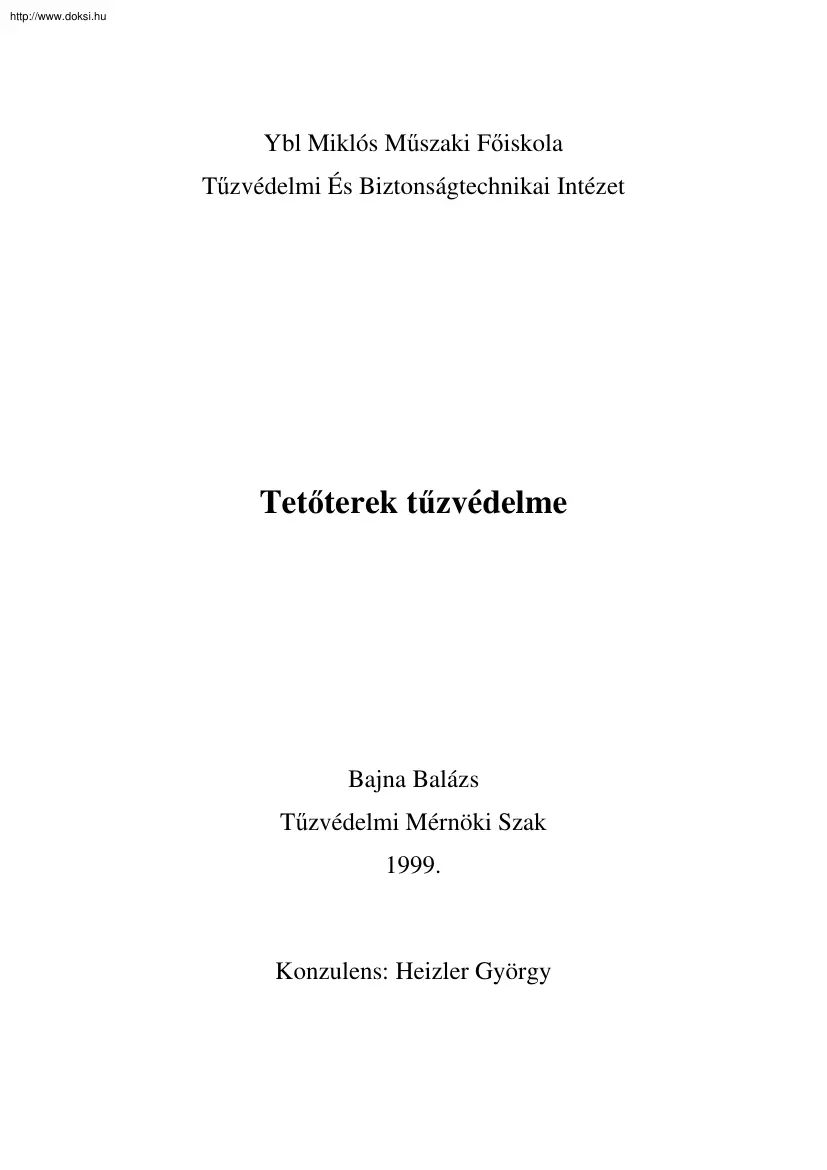 Bajna Balázs - Tetőterek tűzvédelme