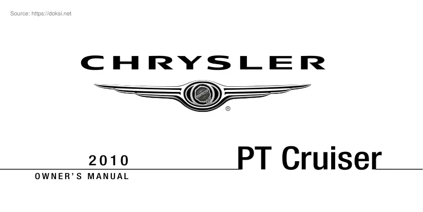 Chrysler PT Cruiser, 2010 owners manual