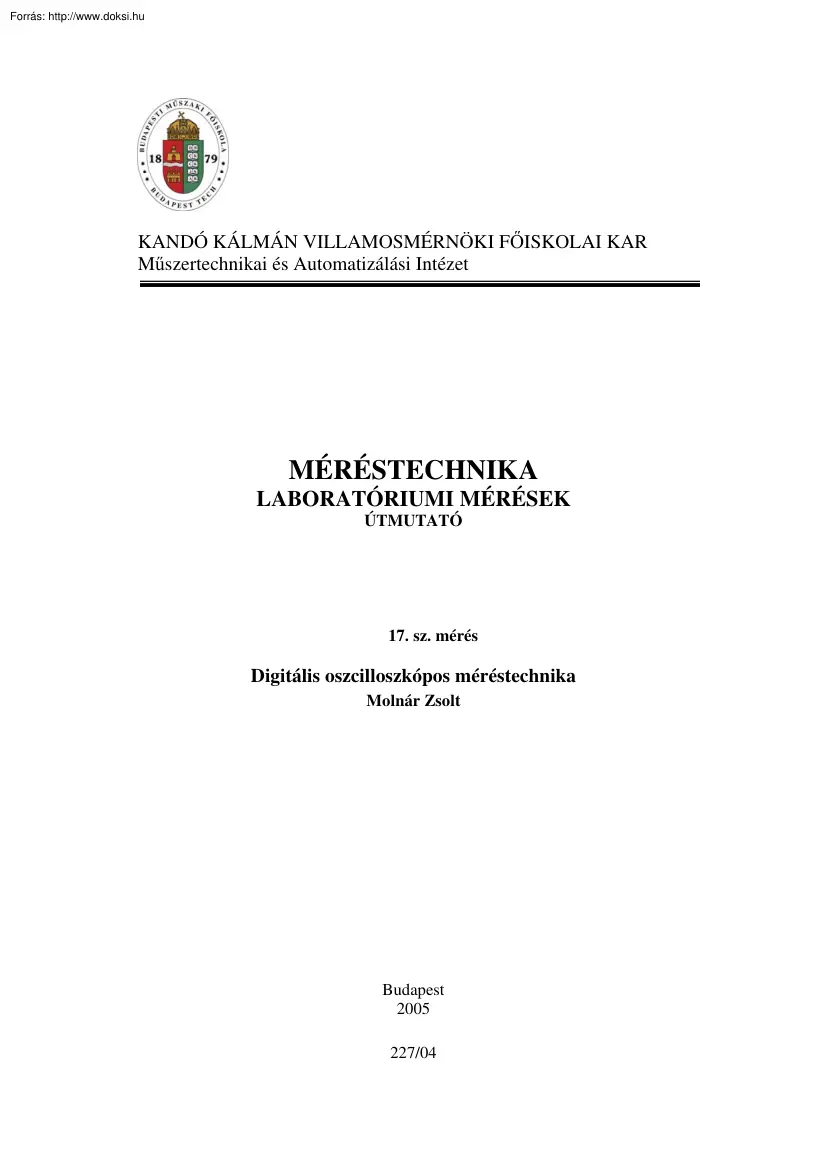 Molnár Zsolt - Digitális oszcilloszkópos méréstechnika