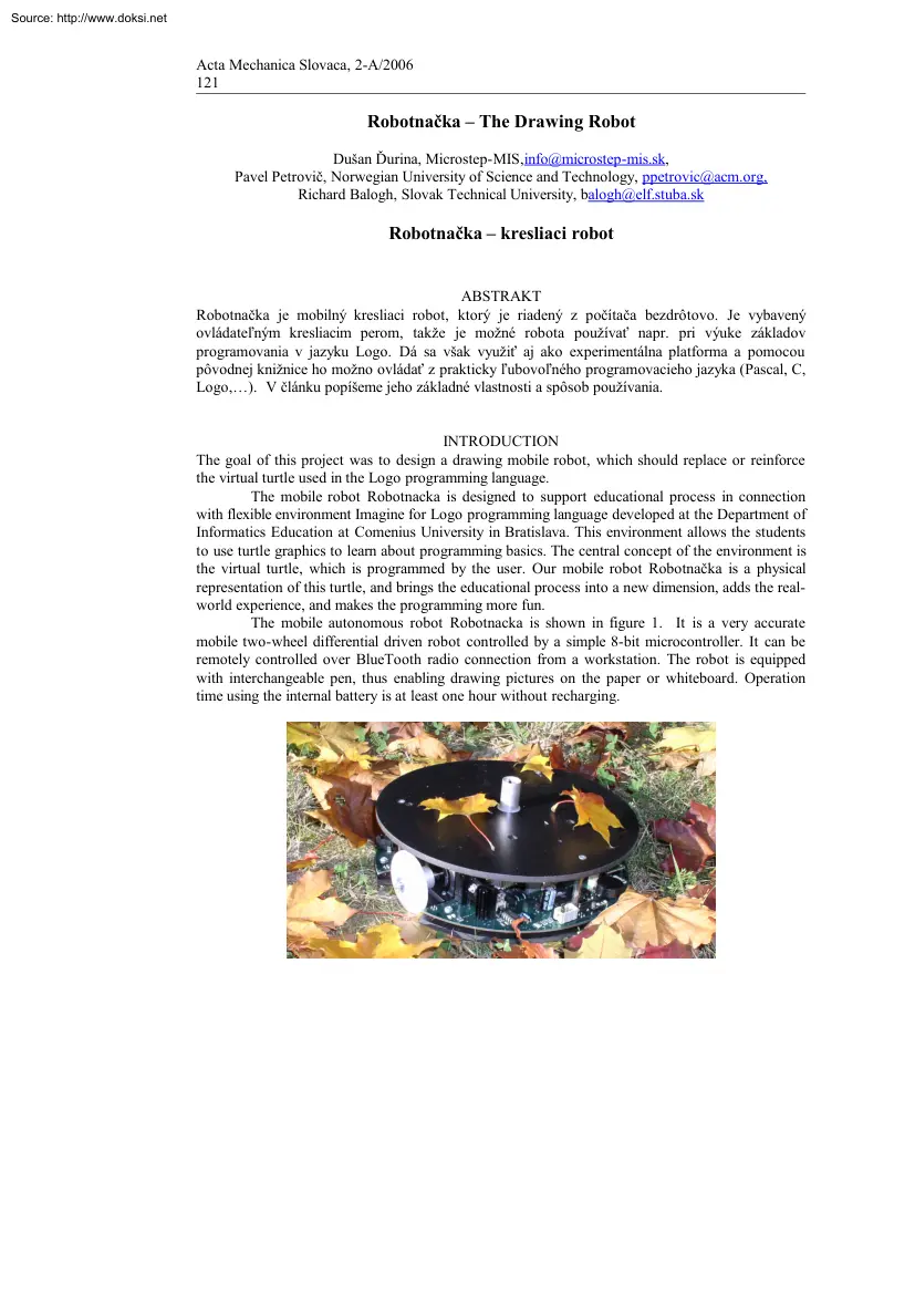 Durina-Petrovic-Balogh - Robotnacka, The Drawing Robot
