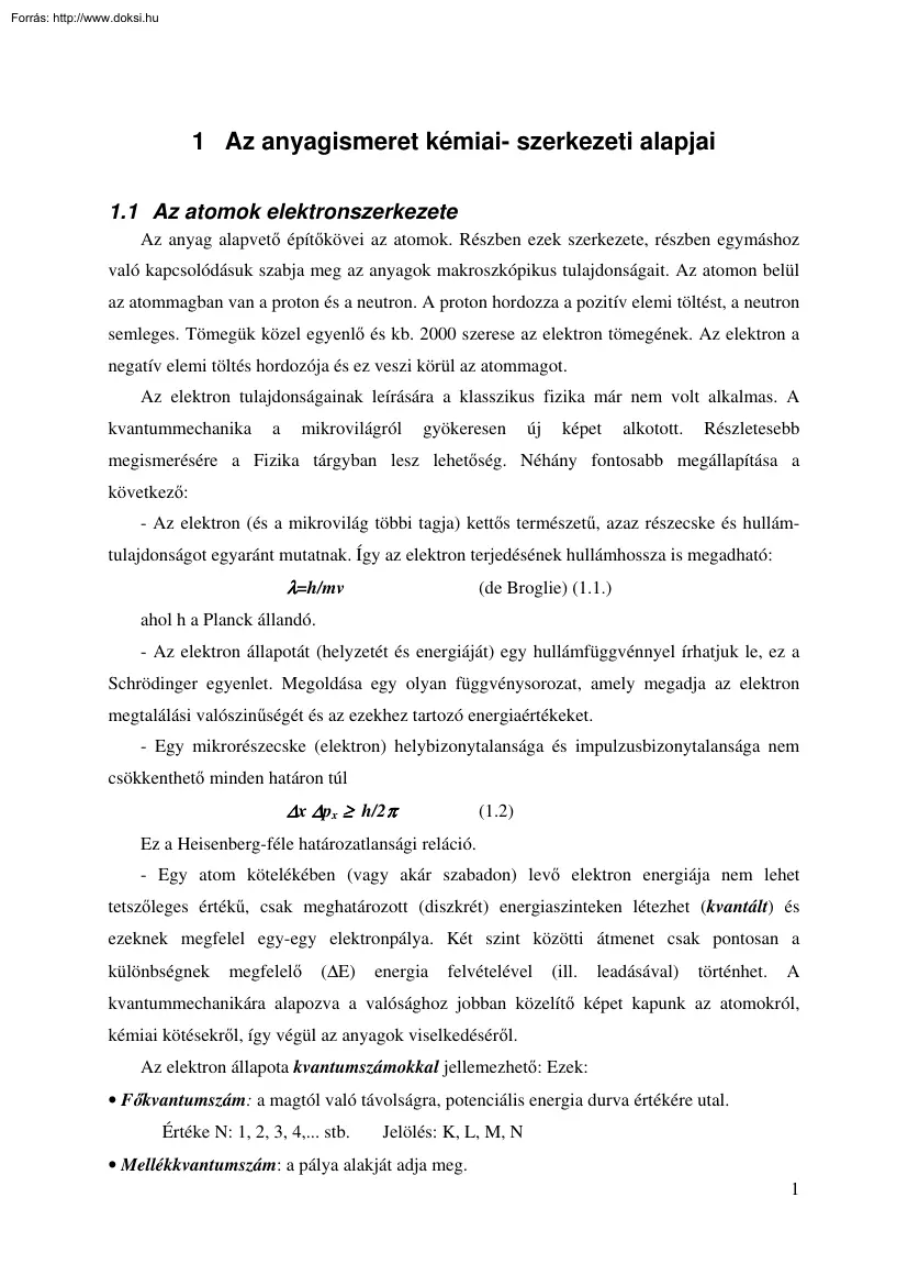 Gröller György - Az anyagismeret kémiai- szerkezeti alapjai