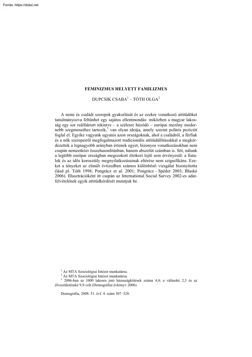 Dupcsik-Tóth- Feminizmus helyett familizmus