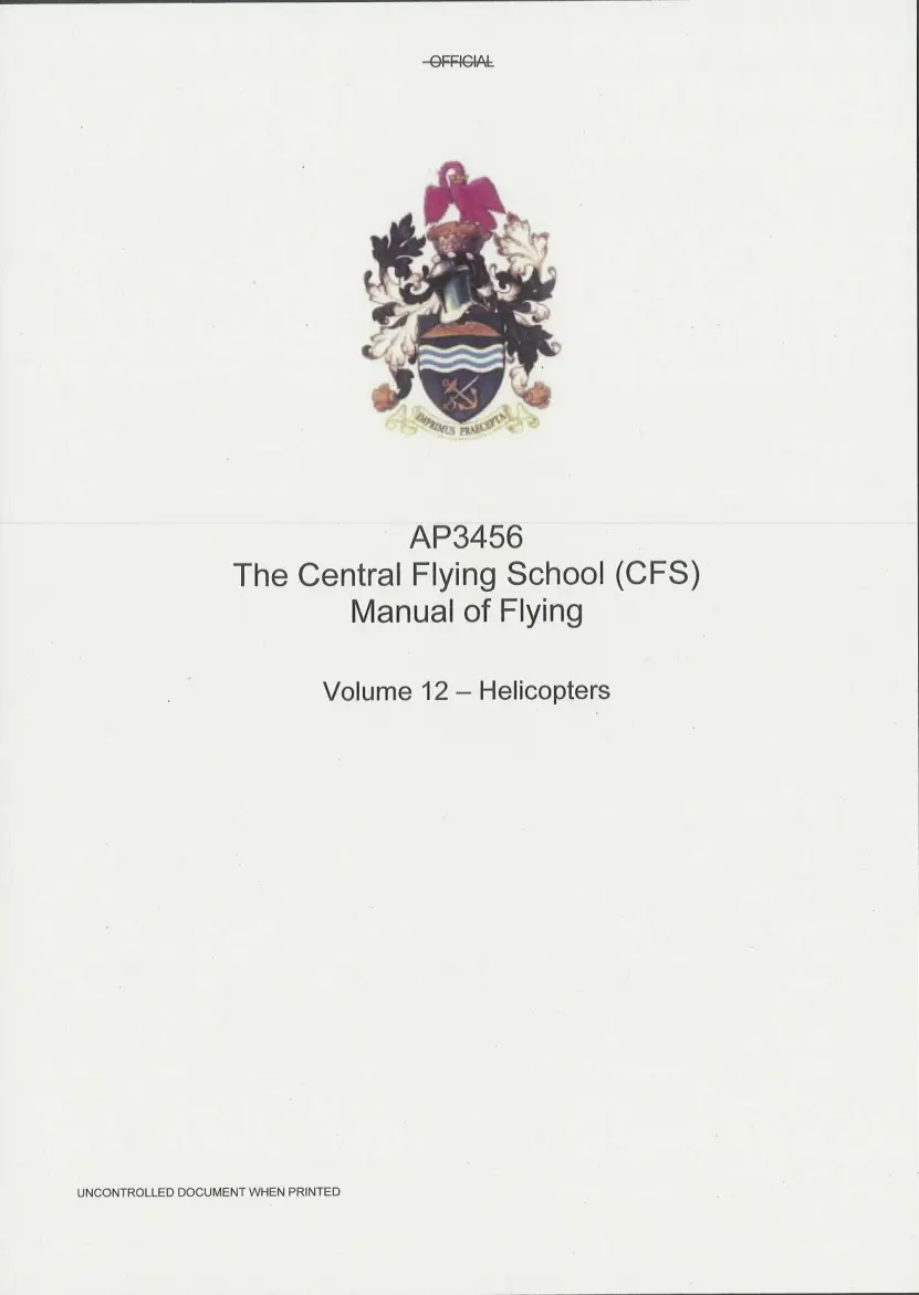 AP3456 The Central Flying School, CFS, Manual of Flying, Helicopters, Volume 12