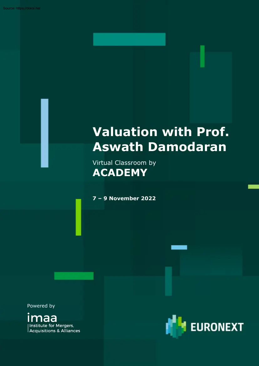 Valuation with Prof. Aswath Damodaran