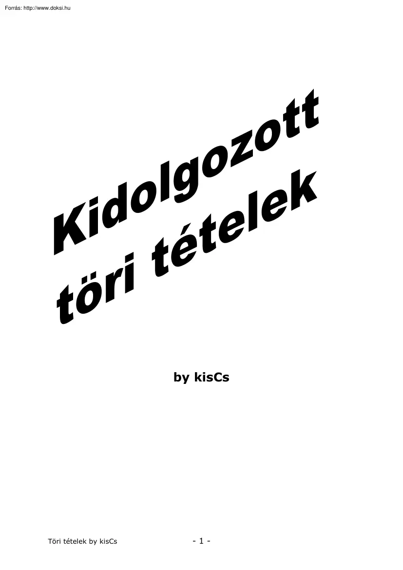 Történelem emelt szintű érettségi tételek, 2008