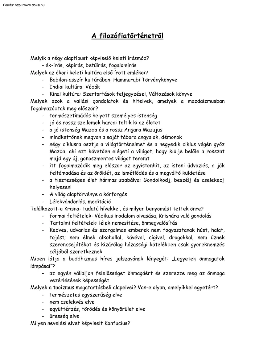 A filozófiatörténetről