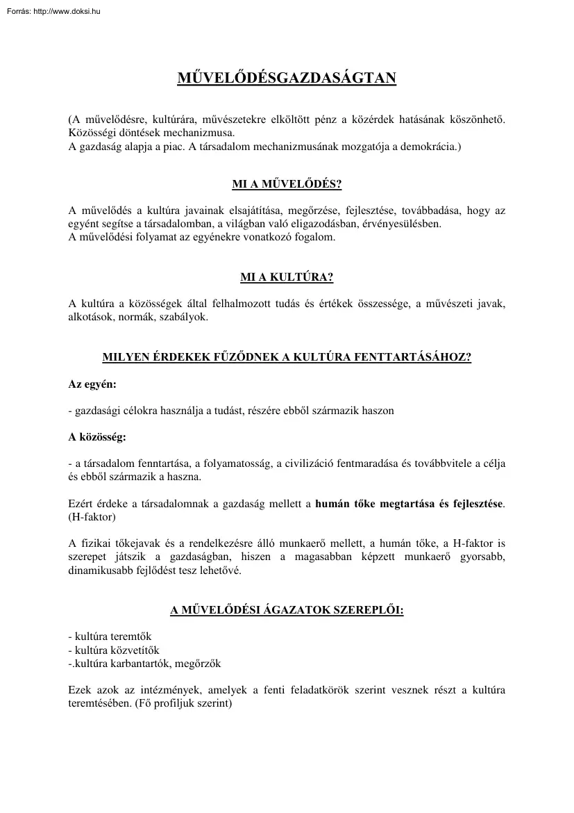 Művelődésgazdaságtan