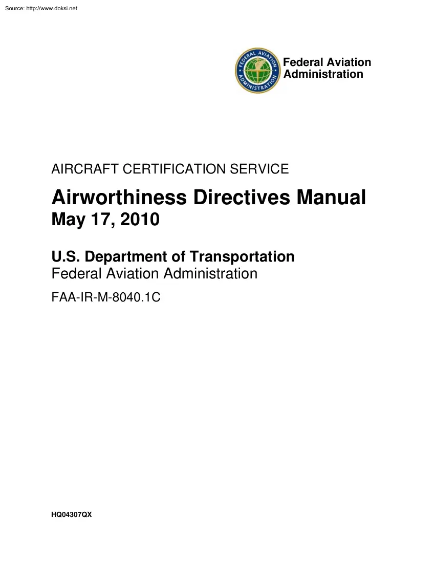 Airworthiness Directives Manual