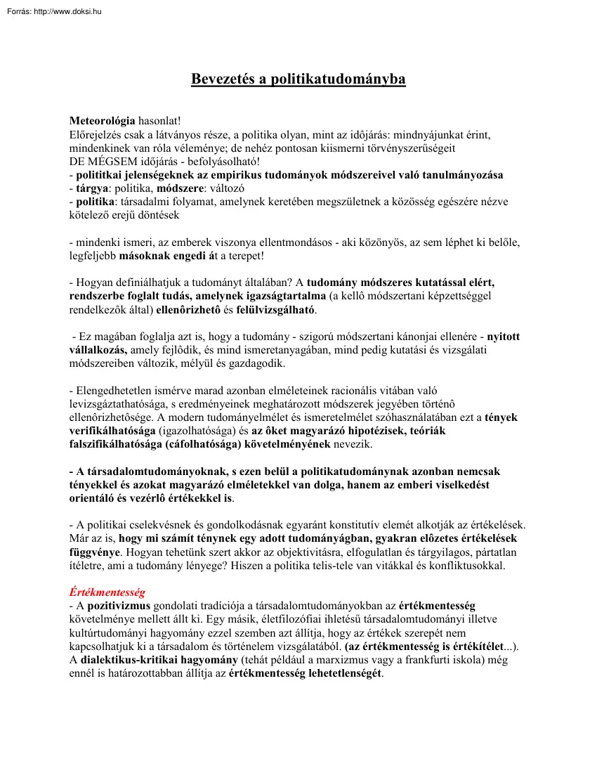 Bevezetés a politikatudományba