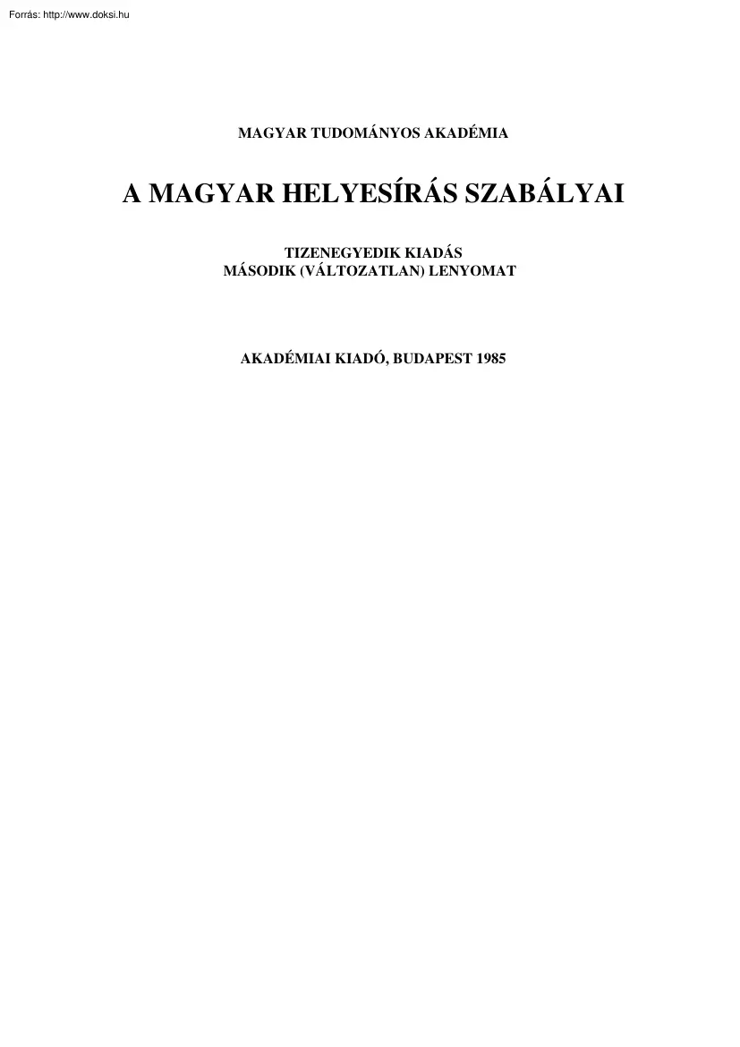 A magyar helyesírás szabályai
