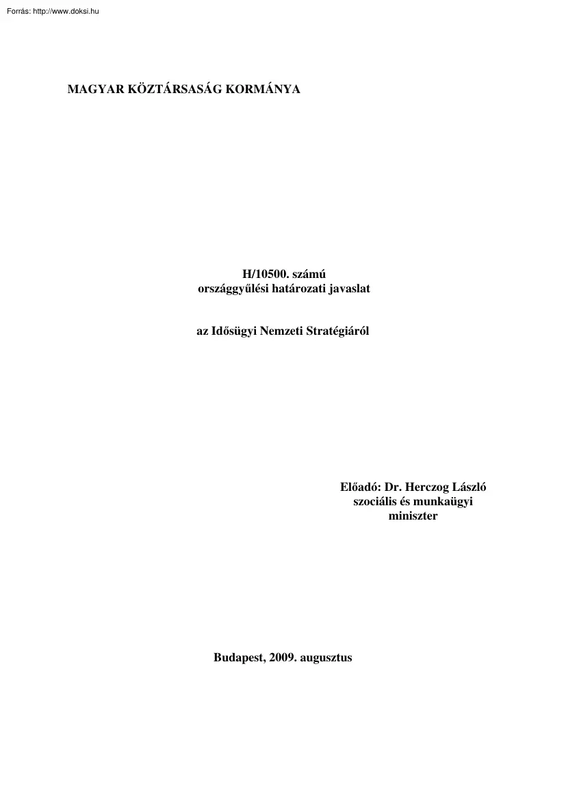 Dr. Herczog László - Az idősügyi nemzeti stratégiáról