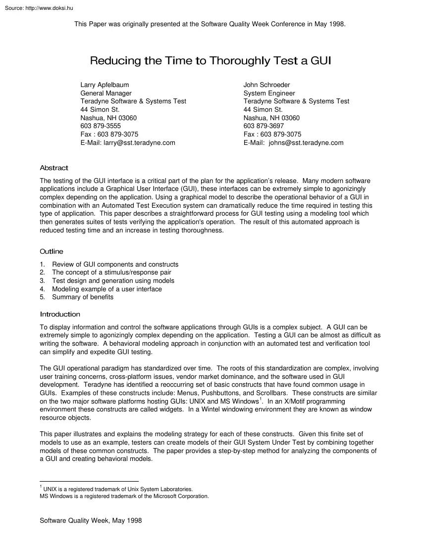 Apfelbaum-Schroeder - Reducing the Time to Thoroughly Test a GUI