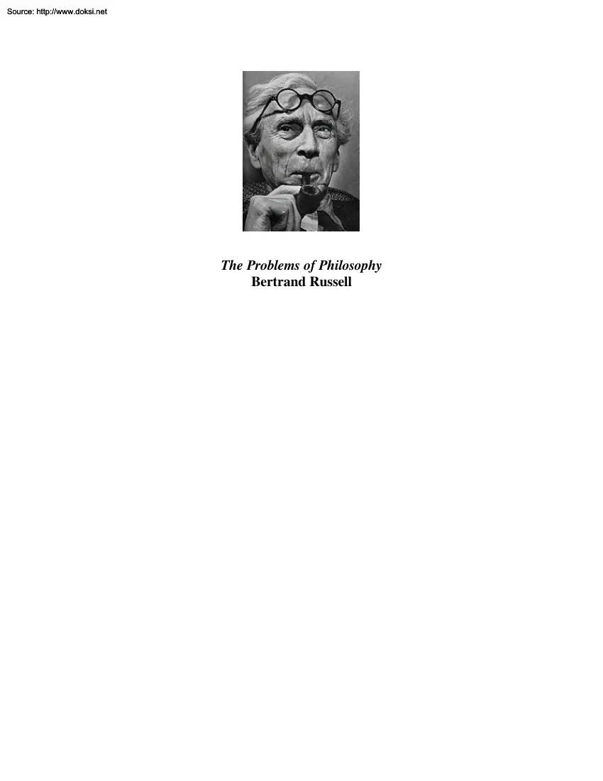 Bertrand Russell - The Problems of Philosophy