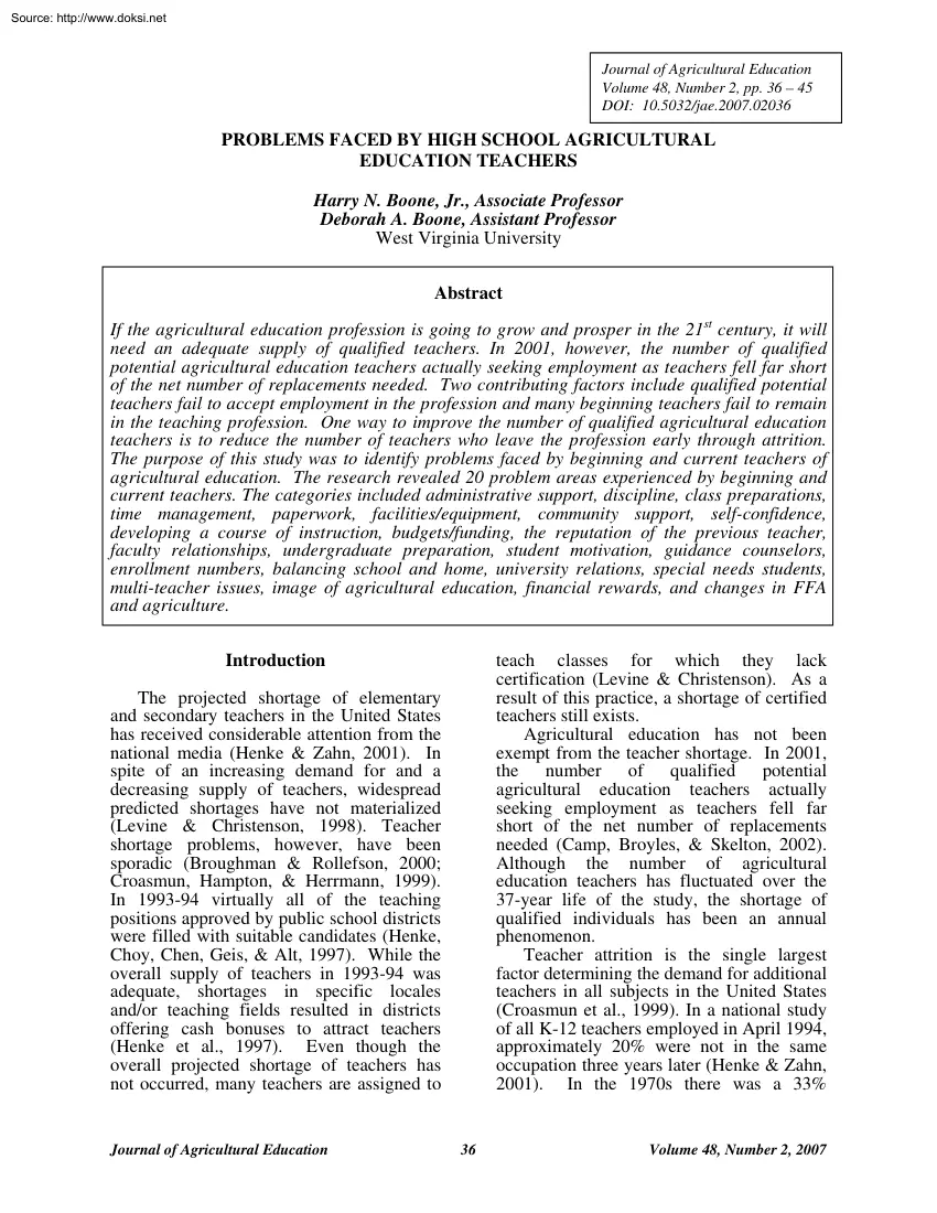 Problems faced by high school agricultural education teachers
