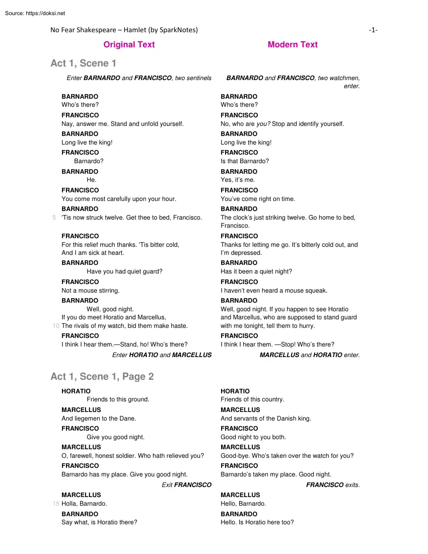 No Fear Shakespeare, Hamlet