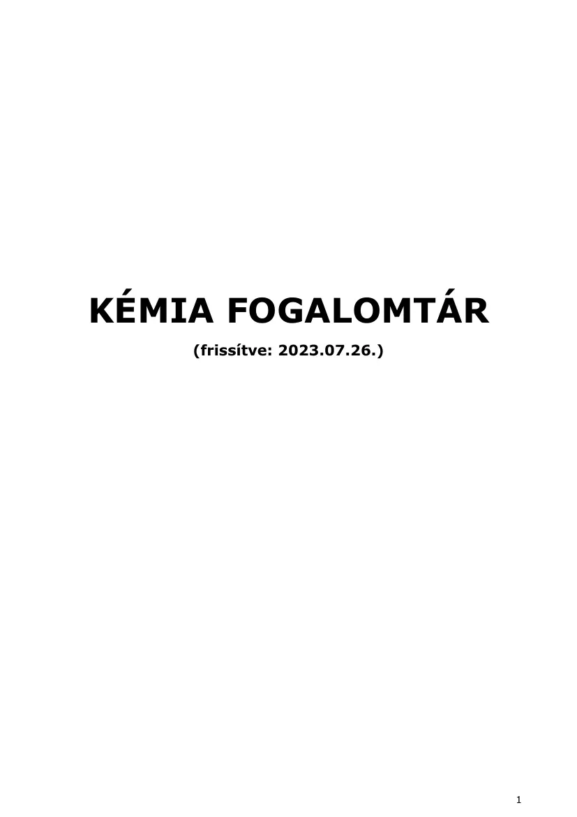 Kémia fogalomtár, 2023