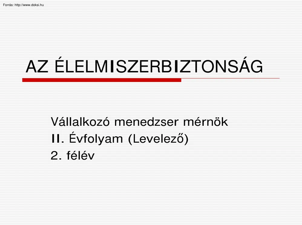 Az élelmiszerbiztonság