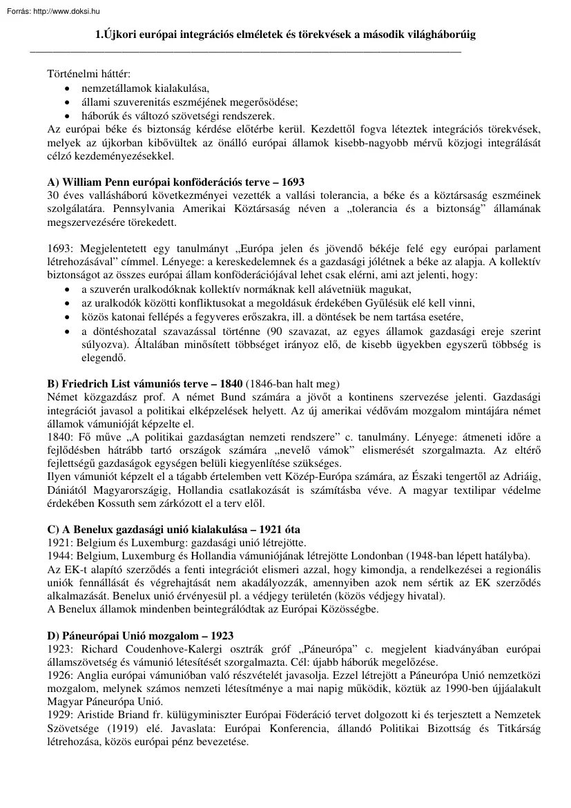 EU ismeretek tételek