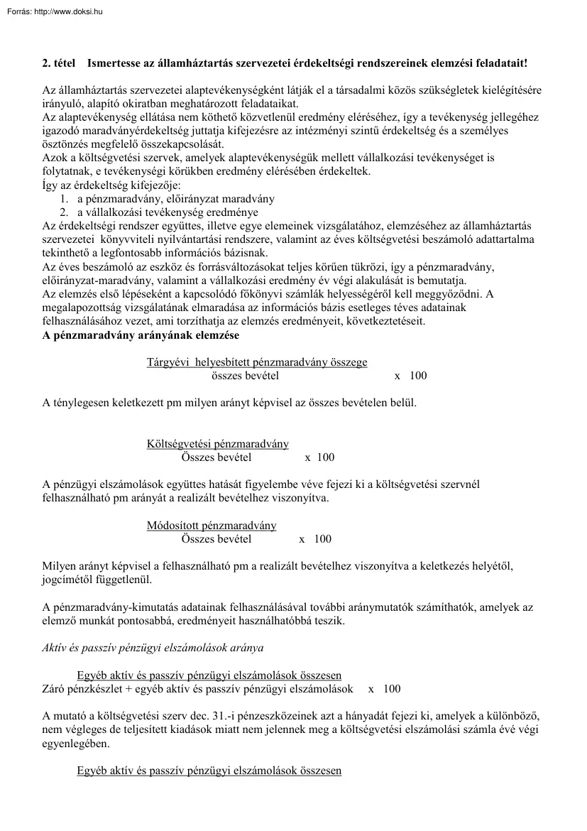 Mérlegképes könyvelő, államháztartási szak, elemzés tételek