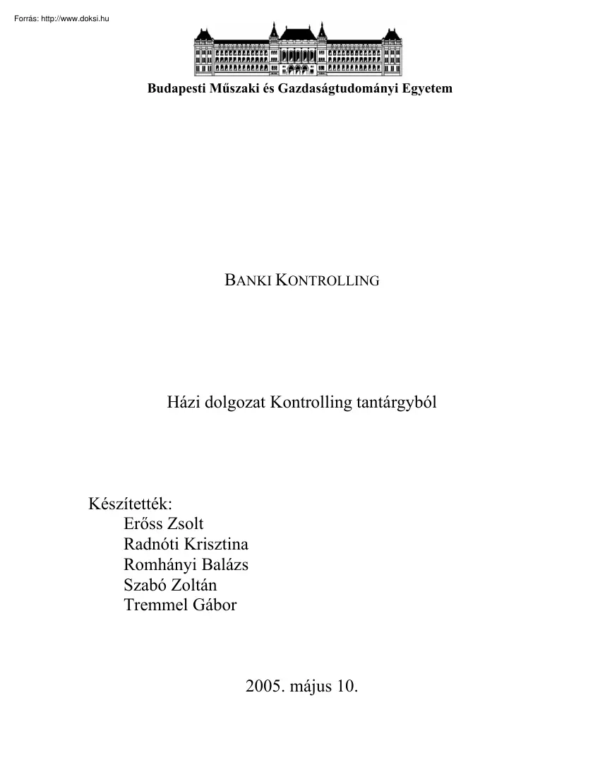 Erőss-Radnóti-Romhányi - Banki kontrolling