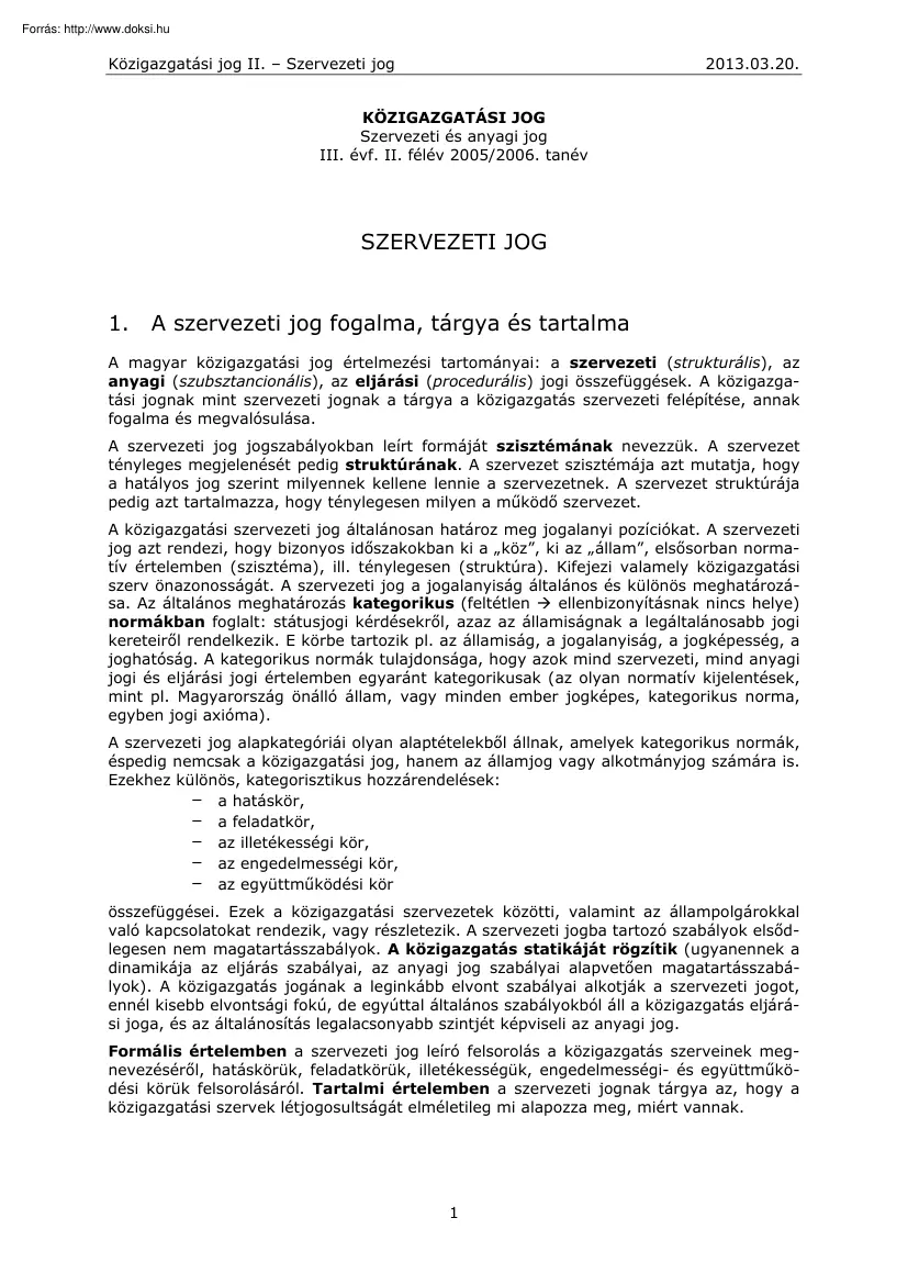 Közigazgatási jog, szervezeti jog