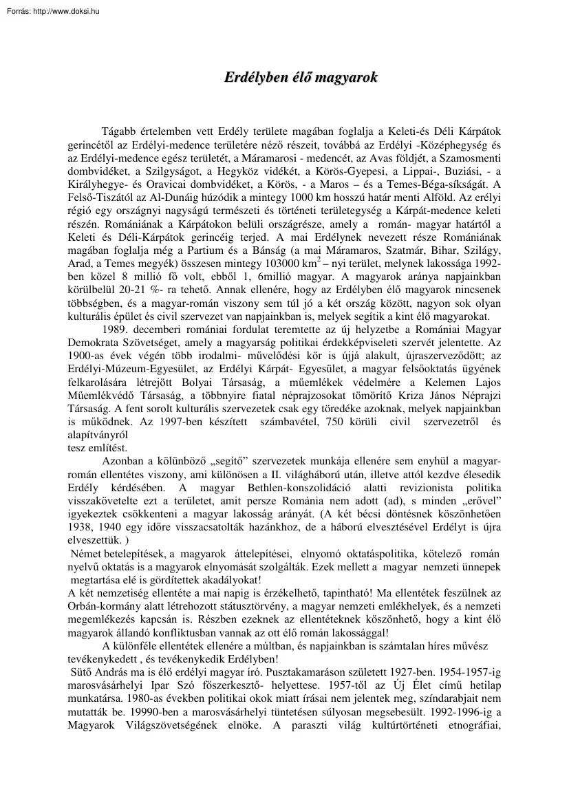 Csekő Tamás - Erdélyben élő magyarok