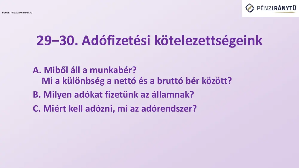 Adófizetési kötelezettségeink