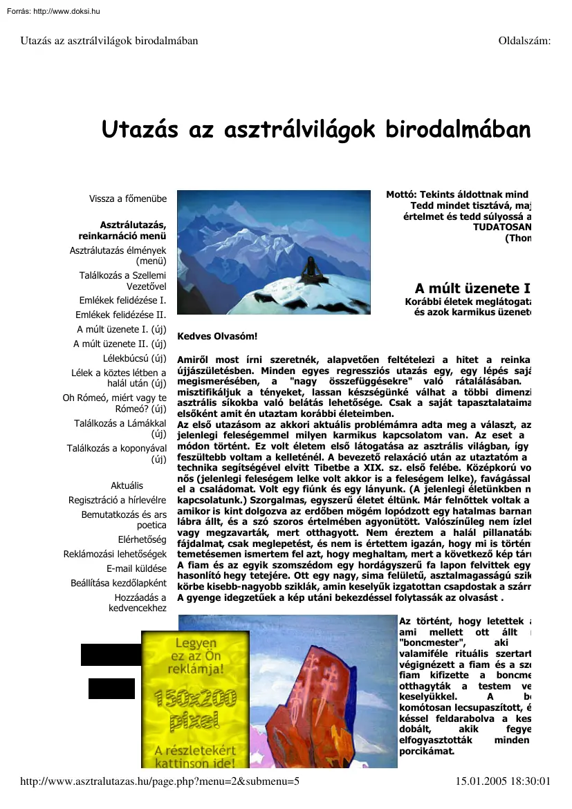 Utazás az asztrálvilágok birodalmában