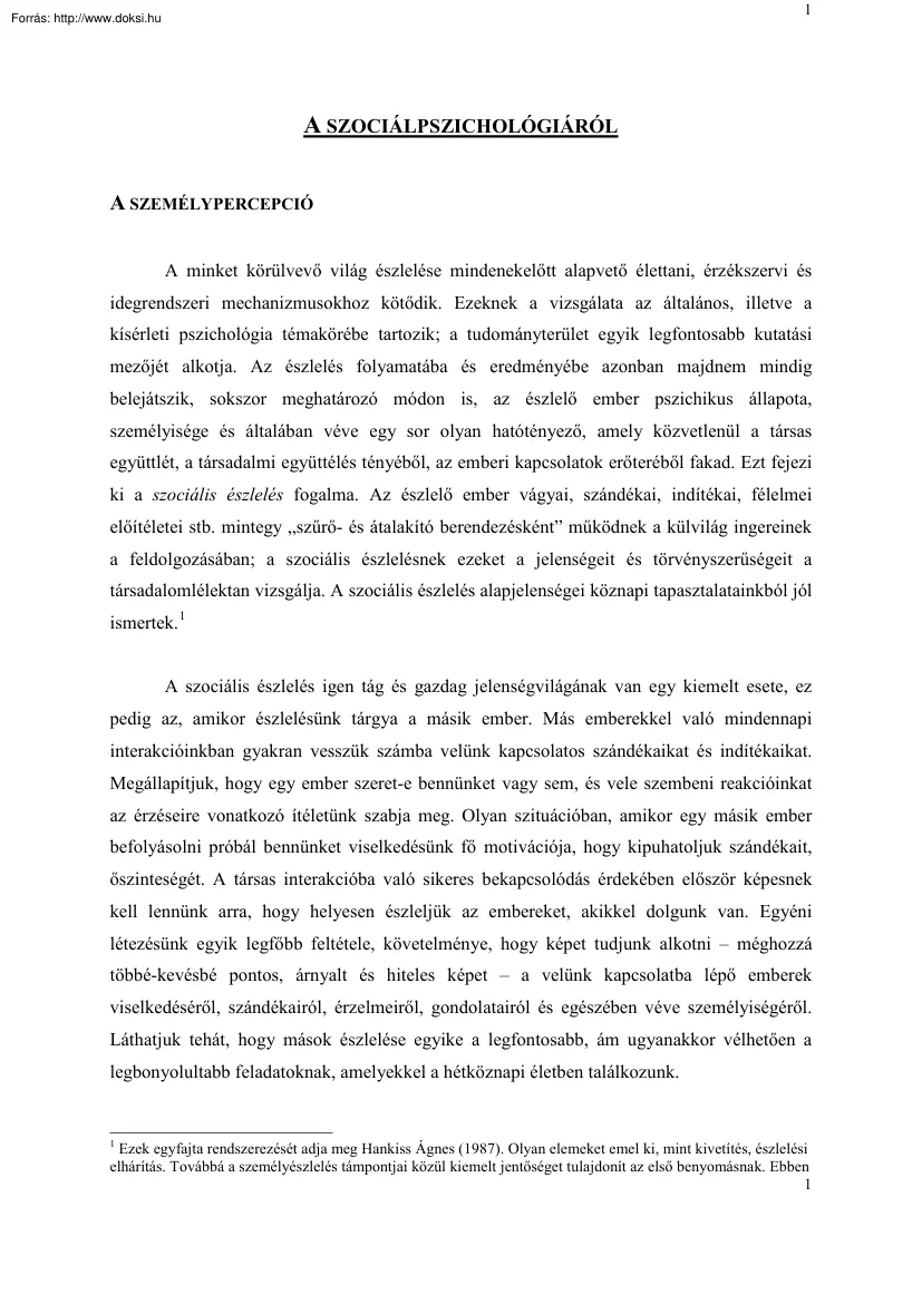 A szociálpszichológiáról