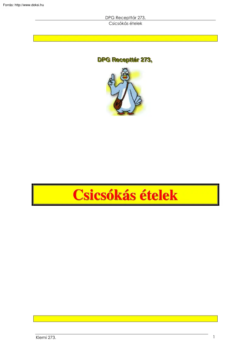 Klement András - Csicsókás ételek