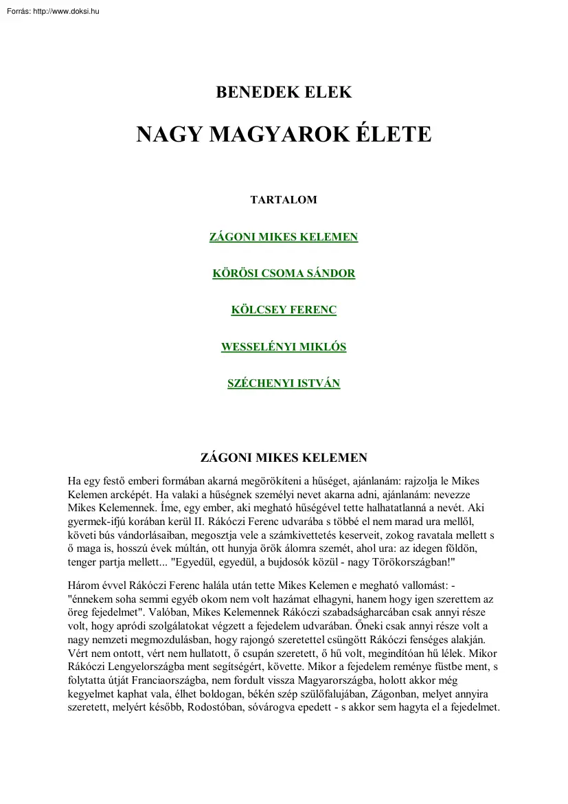 Benedek Elek - Nagy magyarok élete