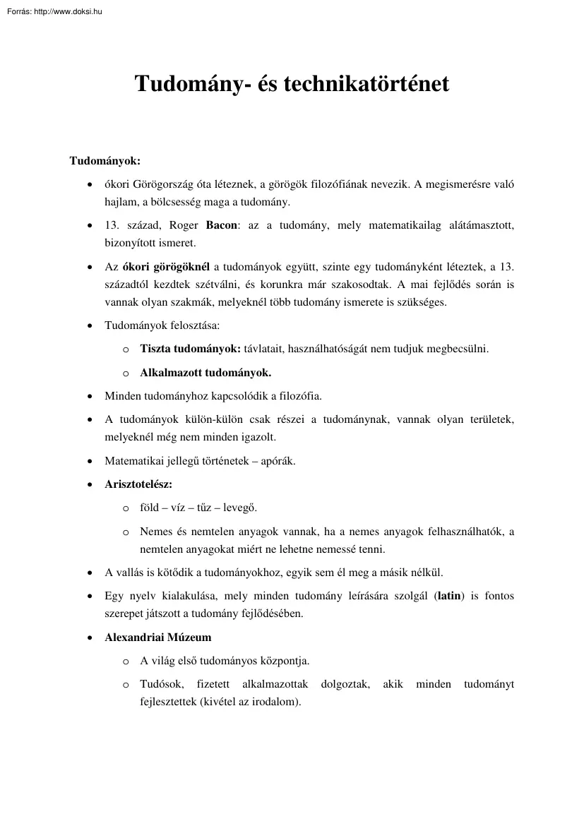 BMF-NIK Tudomány- és Technikatörténet, 2006