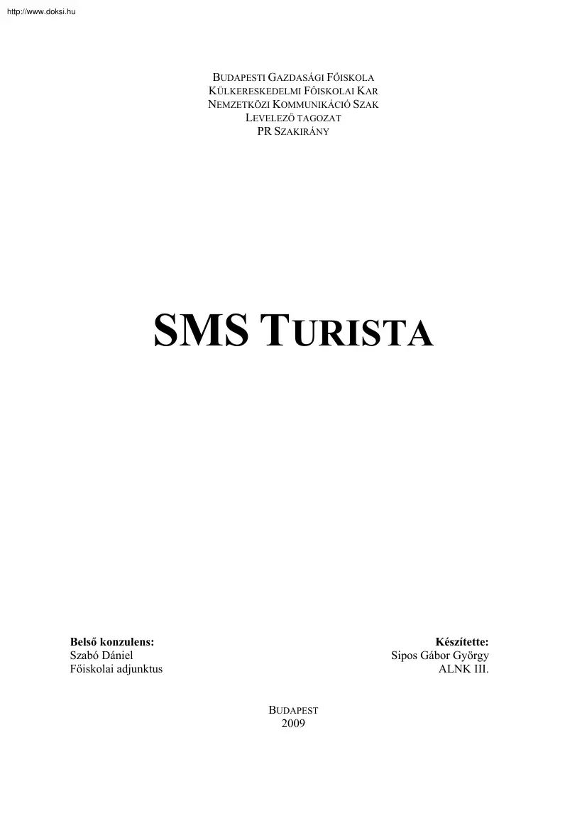 Sipos Gábor György - SMS turista