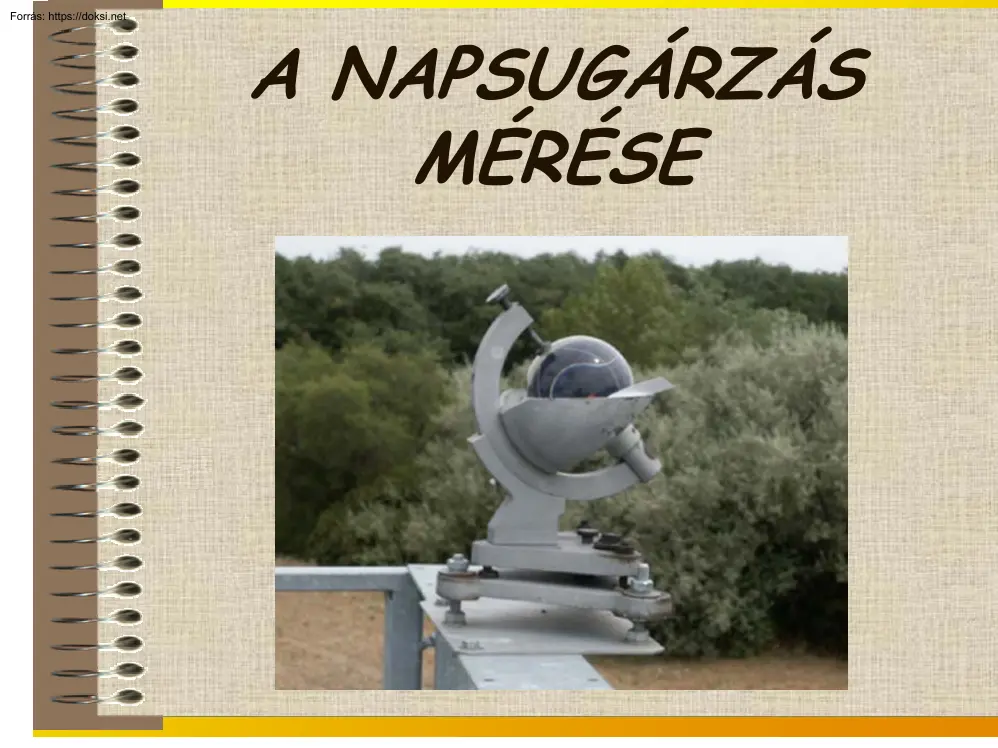 A napsugárzás mérése