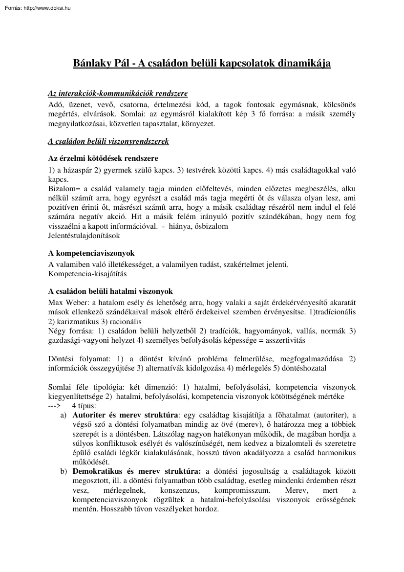 Bánlaky Pál - A családon belüli kapcsolatok dinamikája