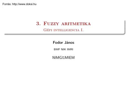 Fodor János - Fuzzy aritmetika
