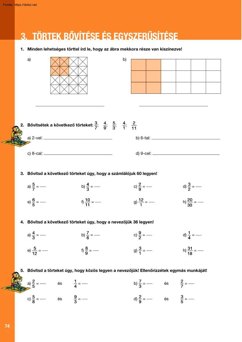 Törtek bővítése és egyszerűsítése