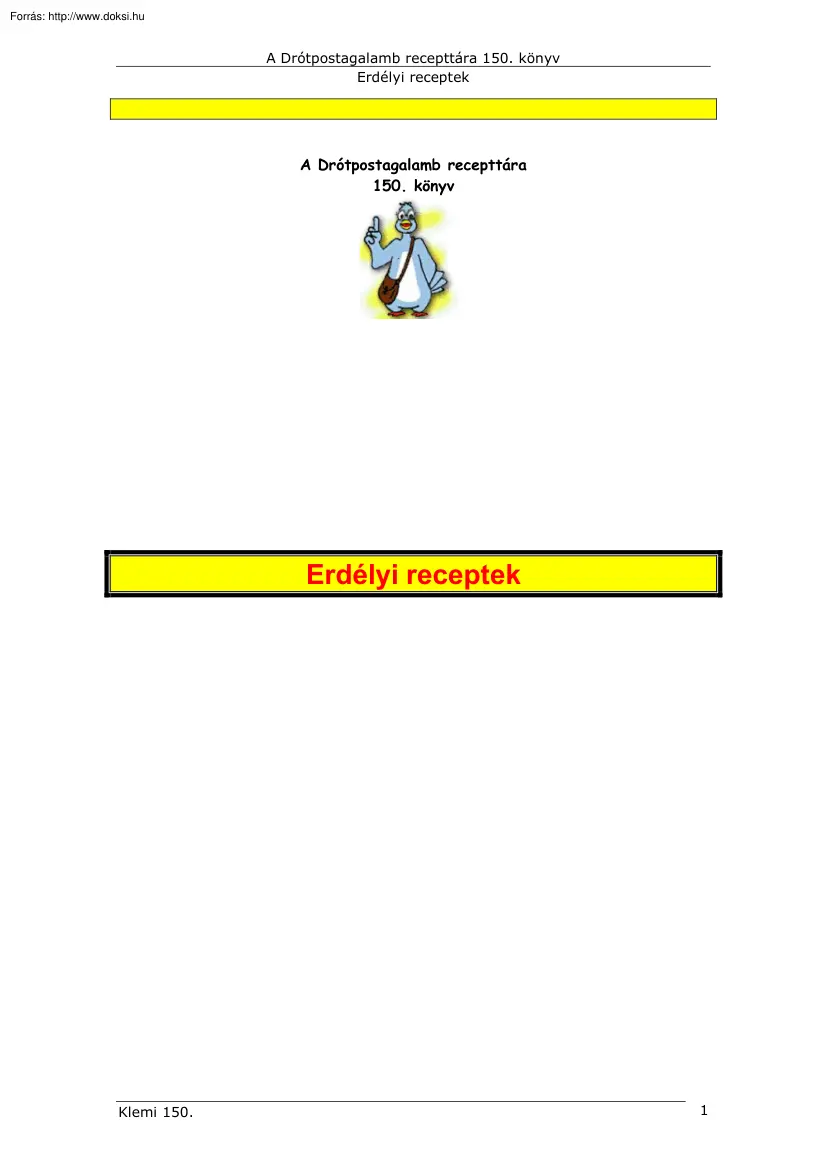 Klement András - Erdélyi receptek