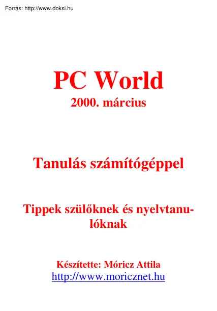 Móricz Attila - Tanulás számítógéppel