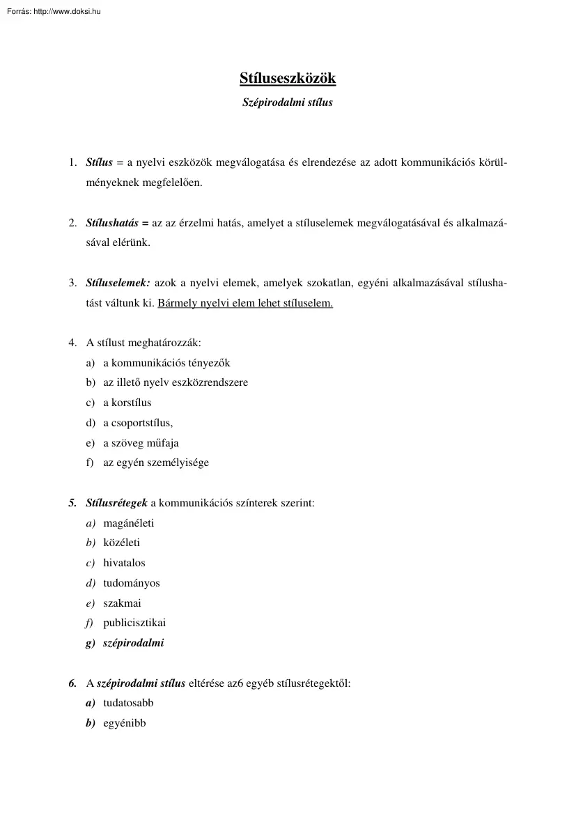 Stíluseszközök