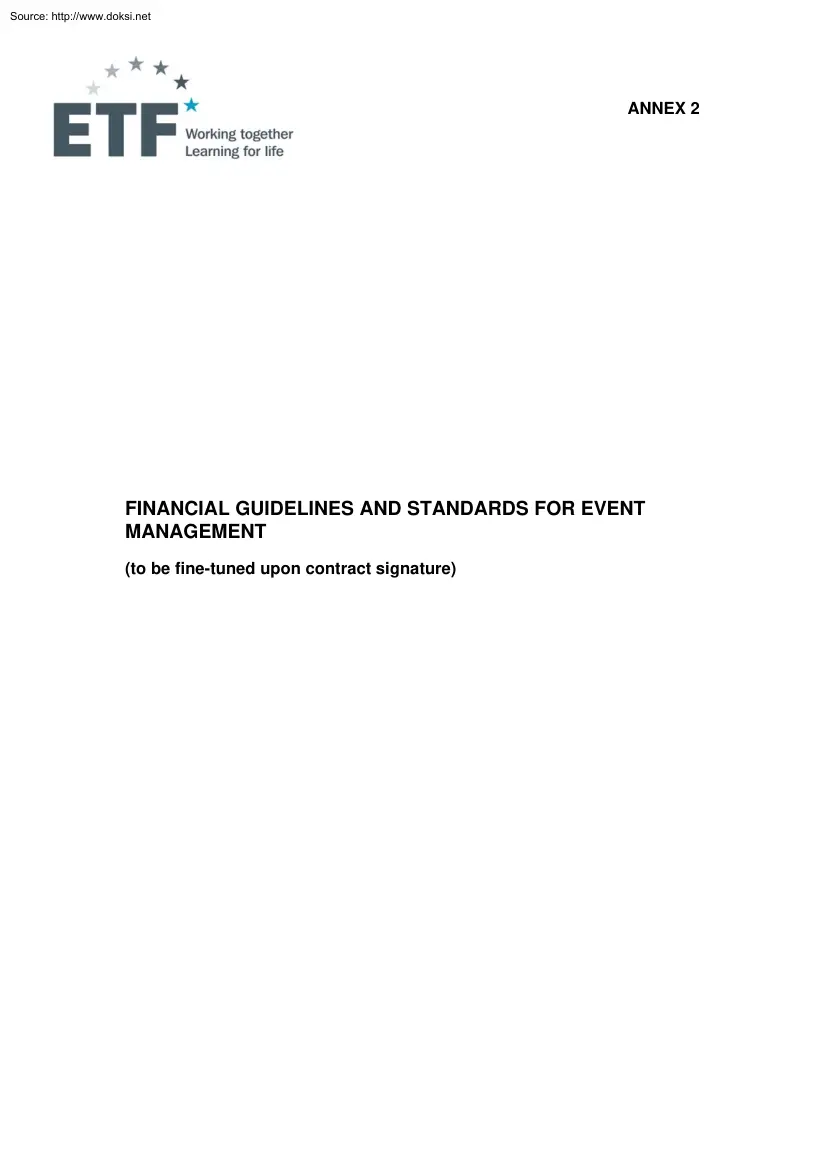 Financial Guidelines and Standards for Event Management