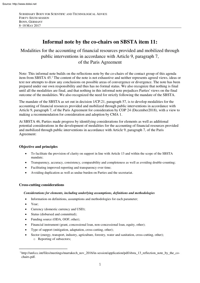 Modalities for the accounting of financial resources provided and mobilized through public