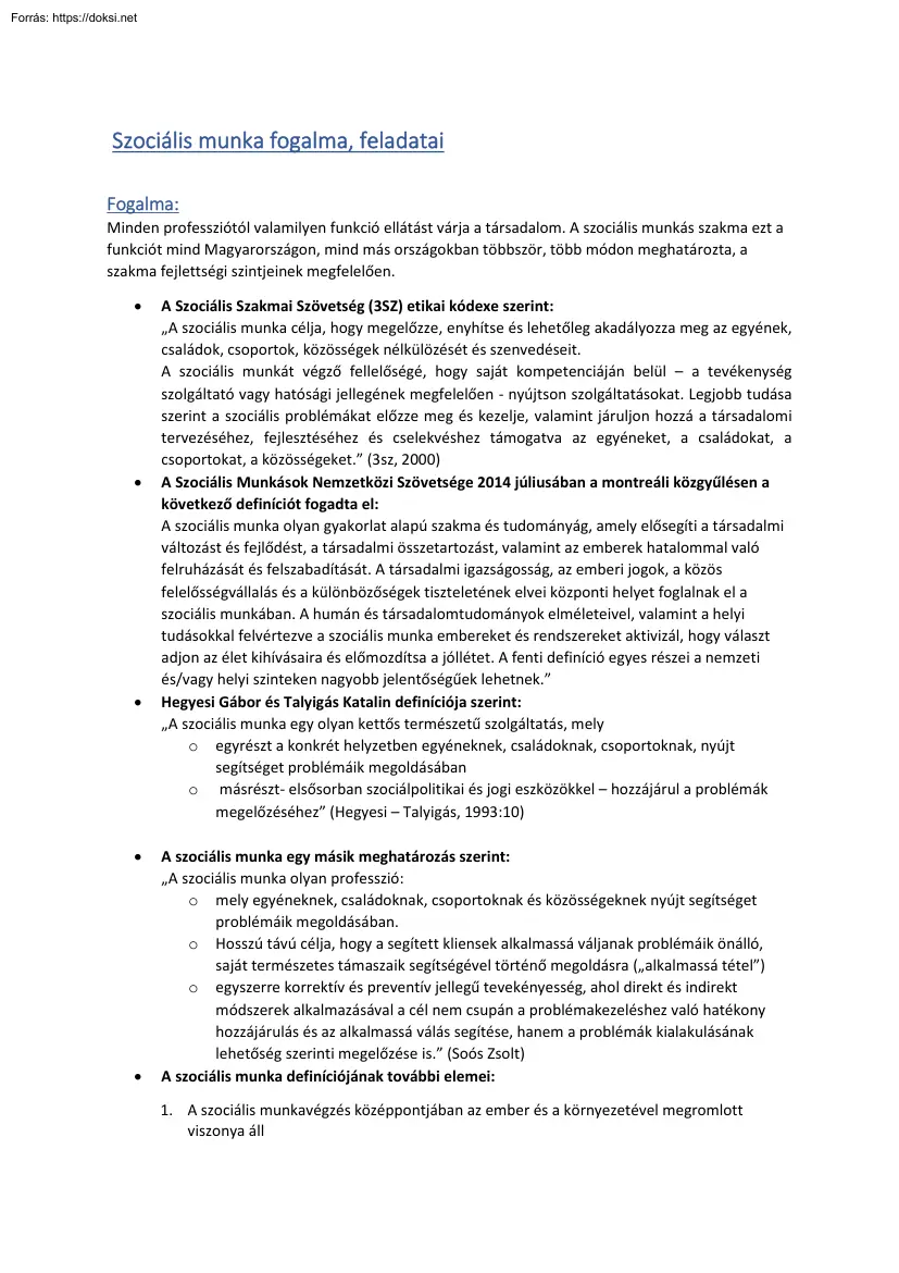 Kurila Levente Péter - Szociális munka fogalma, feladatai