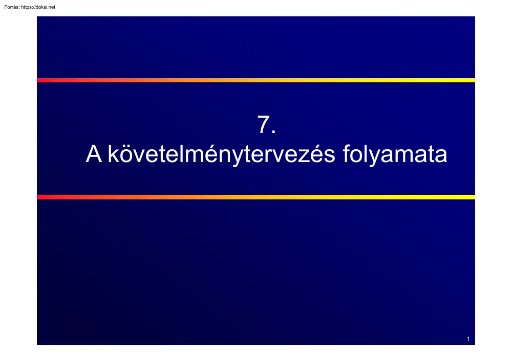 A követelménytervezés folyamata