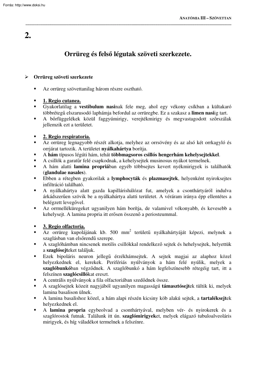 Szövettan tételek, 2003