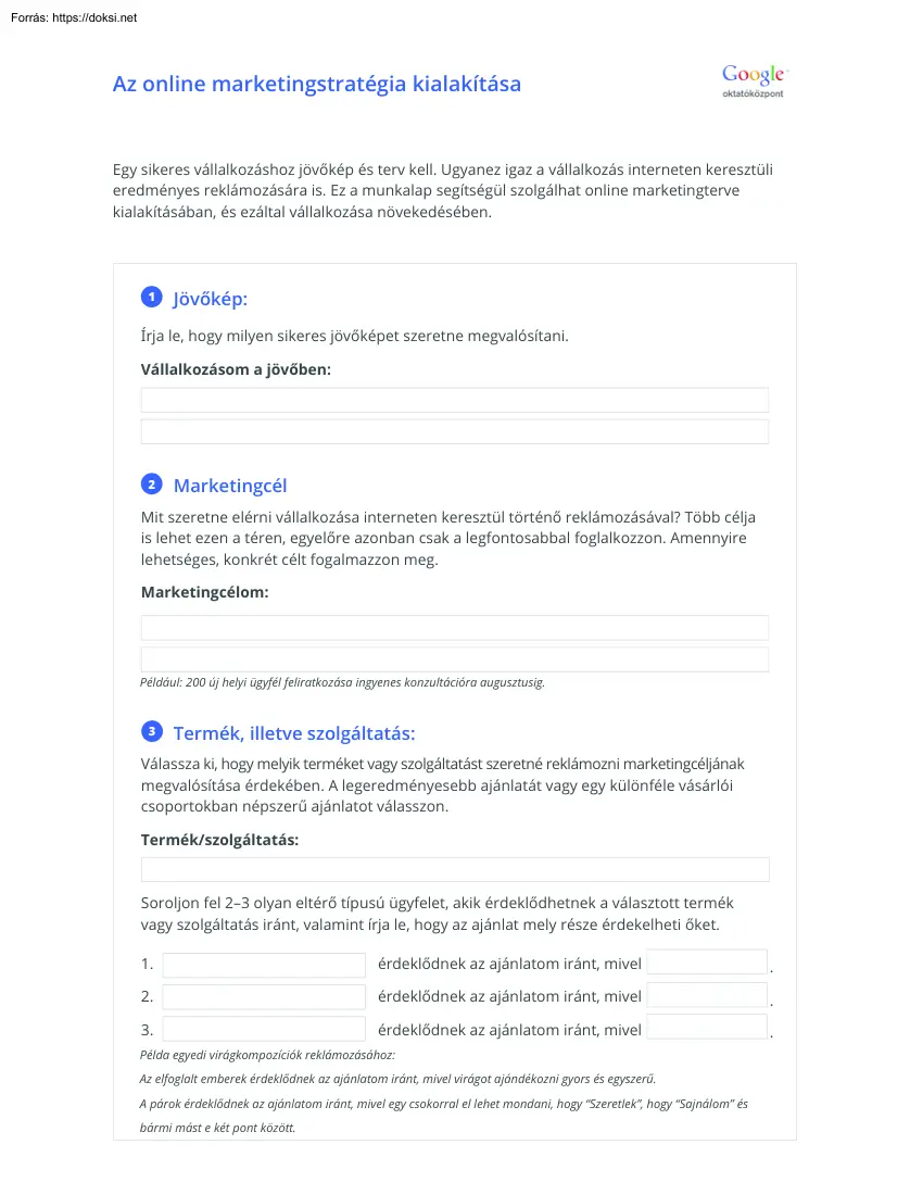 Az online marketingstratégia kialakítása