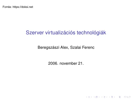 Beregszászi-Szalai - Szerver virtualizációs technológiák