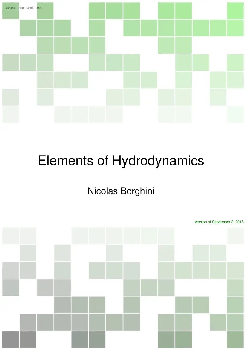 Nicolas Borghini - Elements of Hydrodynamics