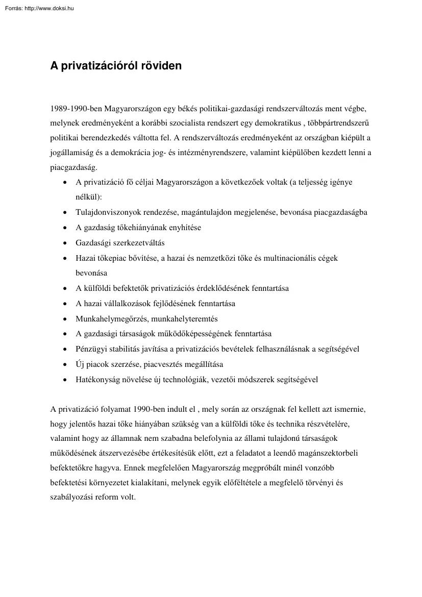 A külföldi tőke hatása a magyar gazdaság modernizálására